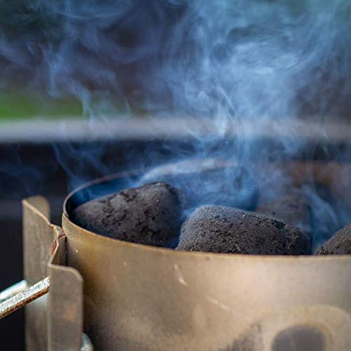 Humos Charcoal Chimney Starter Galvanized Steel 10.7x7, Silver