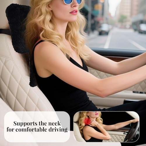 iHUFeather Bow Car Headrest Pillows