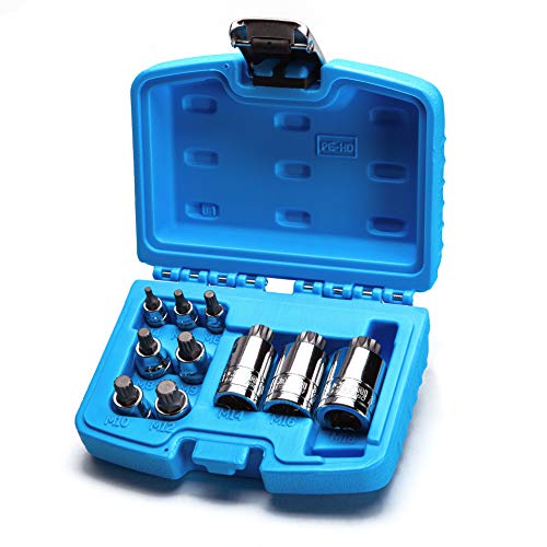 Image of Capri Tools Stubby XZN Triple Square Bit Socket Set, 10-Piece, XZN Bit Set /Stubby Length (CP30350)