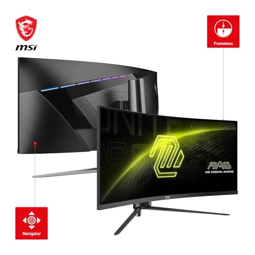 MSI MAG 345CQR Curved Gaming Monitor 34 UWQHD Rapid VA 3440x1440 180Hz / 1ms Adaptive Sync DP 1. HDMI 2.0b CEC - vue 5