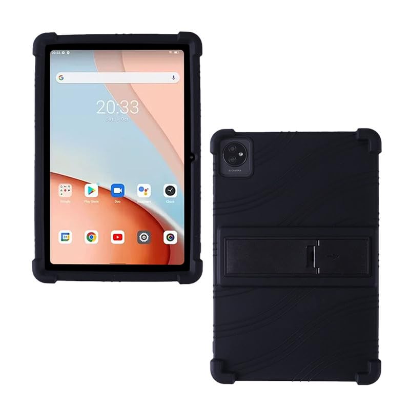 10.1''Universal Soft Silicone Case For 10 10.1inch Android Tablet PC Shockproof Solid Color Back Stand Cover 24*16cm/9.5*6.4inch Black-Strap 10.1 Inch Tablet - View #12