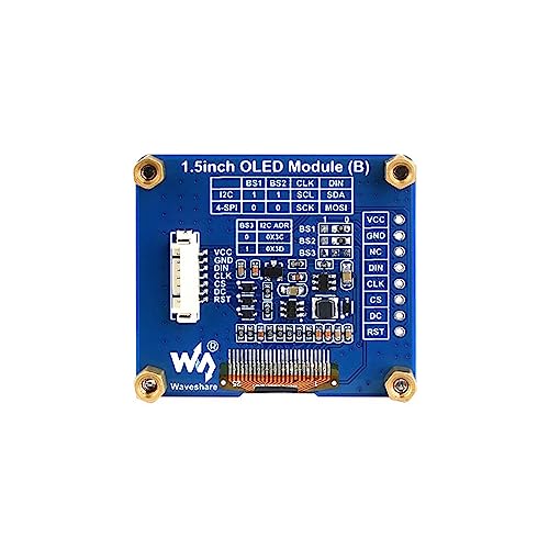 Image of 1.5 Inch OLED Display Module for Raspberry Pi Arduino STM32 SPI / I2C Communication 128x128 Black /White Display Color Embedded SH1107