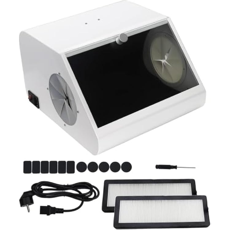 Global-Dental Lab Sandblaster Dust Collector High Strength LED Vacuum Extractor Box Grinding Polishing Box Lapping Protector Sandblasting Dust-Proof Case