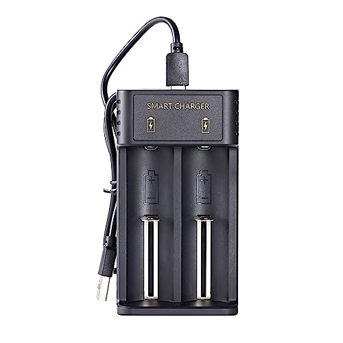 Amazon.co.jp: 2 スロット バッテリー充電器 USB 3.6/3.7V スマート
