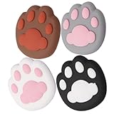 SAFIGLE 4 Stück Silikon Türgriff Schutz Katzenpfote Türstopper Wandpuffer Kratzschutz Selbstklebend Geräuschreduzierend in Weiß Schwarz Braun