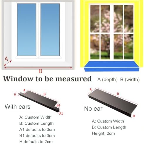 Moisture Resistant Window Sill Cover, Easy Clean & Install Ledge Protector, Ideal for Bathroom, Kitchen, Balcony Home Decor, 40x10cm (15.7x4) Replacement Board