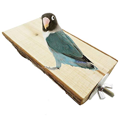 Image of Litewoo Wooden Pet Parrot Bird Perches Stand Bird Cage Perch Stand Platform for Parrot Macaw African Greys Budgies Parakeet Conure Cage Stands Exercise Toy (15CM)