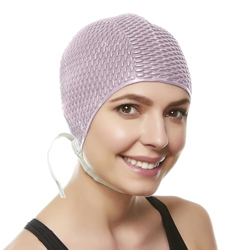 Latex Swim Cap - Women Stylish Swimming Cap Great for Ladies, Perfect to Keep Hair Dry - Suitable...