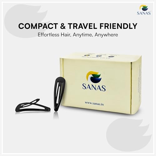 Image of Sanas Tic Tac Hair Clips For Women (30 Pcs) Black Metal Tic Tac Hair Clips, Snap Hair Clip For Women & Girls Strong Snap Lock Hair Pins For Styling, Everyday Hair Accessories For Kids (Black) (30 Pcs)