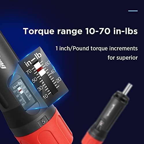 Image of Sanliang Torque Screwdriver Wrench Driver Bits Set 10-70 Inch Pounds lbs for Maintenance,Tools, Bike Repairing and Mounting. (10-70 in-lbs)