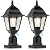 FOLKSMATE Dusk to Dawn Outdoor Post Lights, 2-Pack Waterproof Outside Post Lamps with Pier Mount, Exterior Pole Lantern with Clear Glass, Matte Black Post Light Fixture for Patio, Garden, Walkway