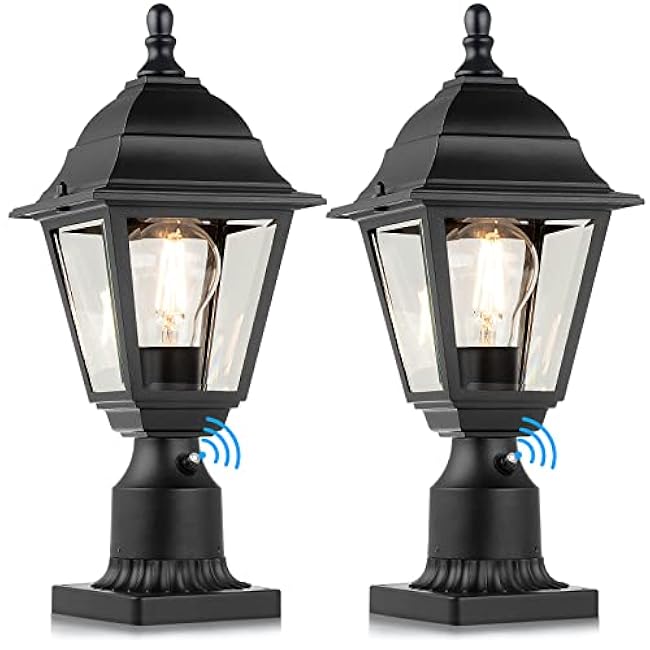 FOLKSMATE Outdoor Post Lights Outside Post Lamps Exterior Pole Lantern Light Fixture Matte Black