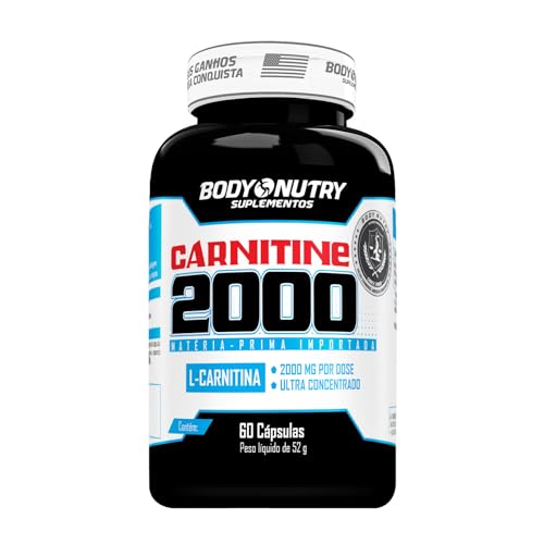 L-Carnitina 2000mg Por Dose Ultra Concentrado Puro Pote 60 Cápsulas L-Tartarato Matéria Prima Importada Suplemento Carnitine em Cáps Original - Body Nutry