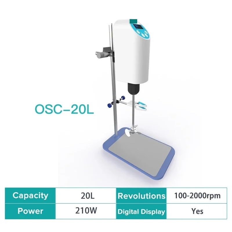 Homogeneizador, Agitador de laboratorio eléctrico Pantalla digital cabeza Mezclador Equipo(OSC-20L)