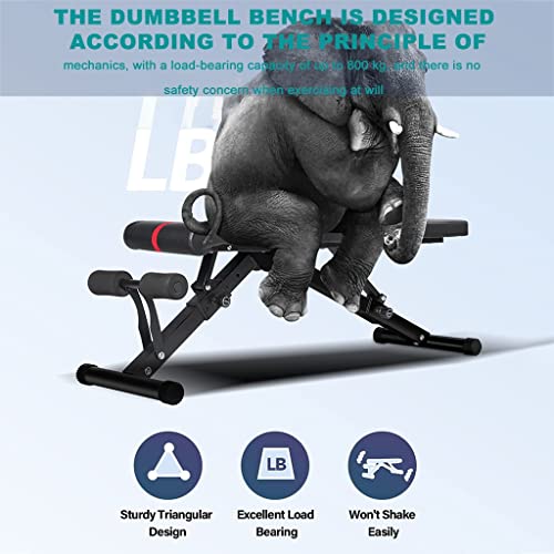 Druk bank Professionele 7- speed verstelbare multifunctionele halterbank Fitness stoel sit- ups bankdrukken bank schuine vlakke bank Dragend 881 pond (Color : Black, Size : 160x60x135 cm) - Image 7