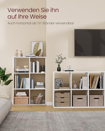 VASAGLE Bücherregal, Regal mit 3 Ebenen, offene Fächer, 66,4x30x98 cm – Ansicht 3