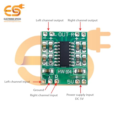 Image of Electronic Spices Combo of Mini 3Watt Speaker 4ohm Speaker with PAM8403 Mini 2 Channel 3W Stereo Class D Audio Power Amplifier Module Board
