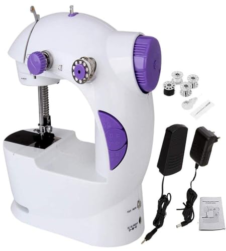 Image of Mini Sewing Machine Portable Electric Stitching Machine for Home Tailoring DIY Craft Fabric Repair with Foot Pedal Beginners Expert