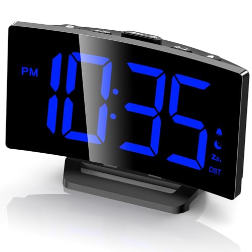 GOLOZA Digital Alarm Clock for Bedrooms, Digital Clock with Customizable Night Mode, 5 Levels Brightness+Off, 2 Volume, 3 Alarm Tones, Snooze, USB Charging Port, Power-Off Memory, 12/24H/DST Beside