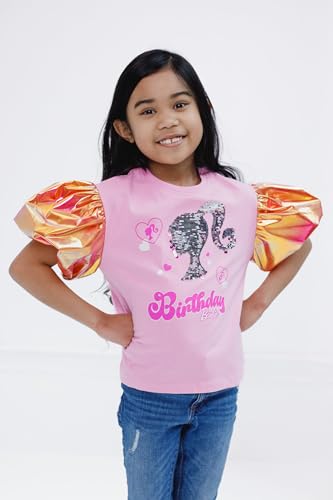 Barbie Birthday Girls Sequin T-Shirt - Pink2