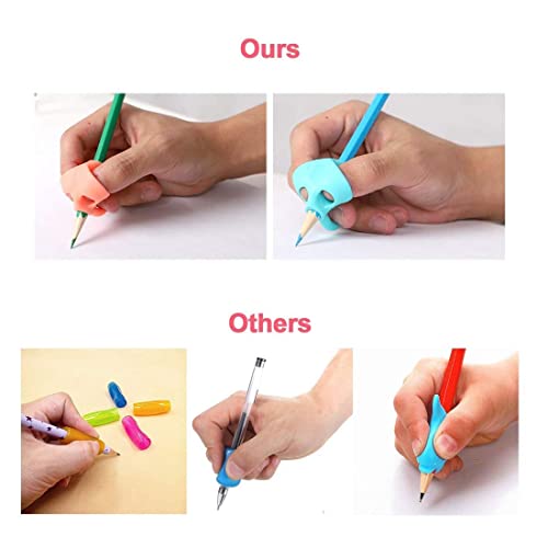 Image of NKK Export Two-Finger Silicone Pencil Grips for Kids Handwriting Pencil Holder for Children Preschoolers Writing Training Grip - 3 Pcs