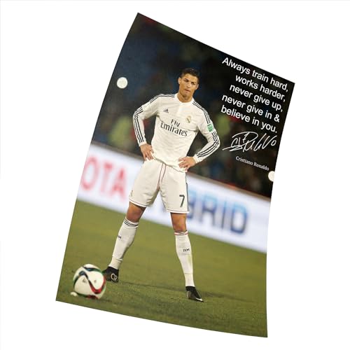 Fortiaboot Cristiano Ronaldo - Cita motivacional - jugador mundial del año - Fútbol - Impresión de pared 38 x 58 cm (380 x 580 mm)
