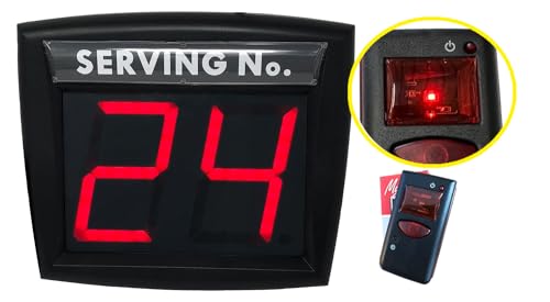 Eliminacode Impretech con pantalla LED roja de dos dígitos y mando a distancia