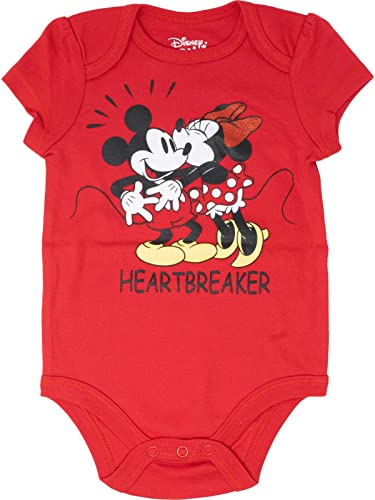 Disney Minnie Mouse Mickey Donald Duck Baby Girls 5 Pack Bodysuits Newborn to Infant3