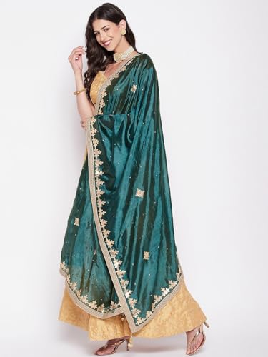 Embroidered Dupatta with Gotta Patti for Women Indian Ethnic Chunni, Dupatta, Stole, Scarf Shawl Wrap2