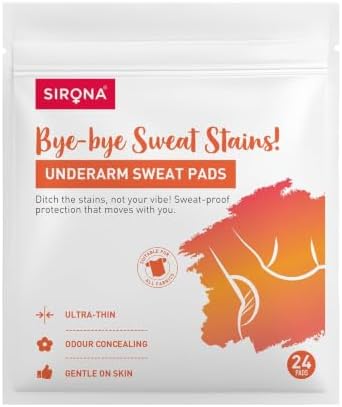 Sirona Disposable Underarm Sweat Pad - 24 Pad, Antiperspirant Absorbent Odour Blocker Pads Armpit Dress Shields | Anti Sweat Arm Pits Pads For Women And Men