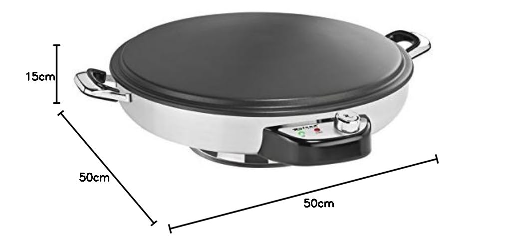 Fladenbäcker 50cm – Elektrischer Pfannkuchen Yufka Katmer Gerät – 2300W, beschichtet, Temperaturregler, Edelstahl, 17474