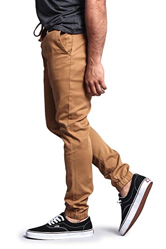 G-Style USA Mens Slant-Pocket Skinny Joggers - Wheat - Small - JJ1F2