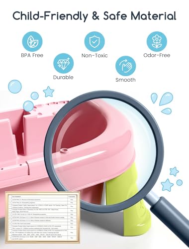 OKPOW Water Table for Toddlers 1-3 with Pump: Summer Play Sink with Running Water for Outdoor Indoor Activity, Sensory Fishing Playset Toys, Birthday Gift for Kids Boys Girls
