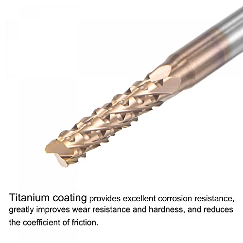 Image of uxcell End Mill CNC Router Bits, 1 /8 inch 3.175mm Shank 2.7mm x 12mm Titanium Coated Tungsten Carbide Engraving Milling Cutter for PCB Plastic Fiber Wood 4pcs