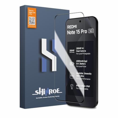 Image of Tempered Glass for Redmi Note 15 Pro - Military Grade 9H Screen Guard, Anti-Scratch, Shatterproof, Edge to Edge Full Coverage - Black Border