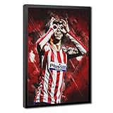 AYINUER Póster deportivo Joao Felix 06, lienzo decorativo para dormitorio, paisaje deportivo, oficina, habitación, regalo, marco negro, 30,5 cm de largo x 45,7 cm de ancho