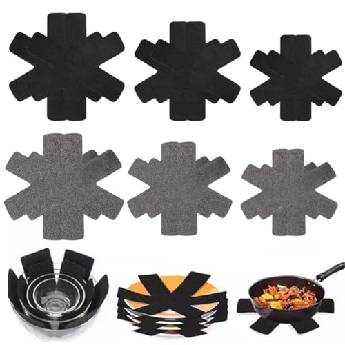 IKOPFLN 12 Pièces Protege Poele Protection Poele et Casserole Protege Casserole et Poele Dessous de Plats Protections de Casseroles Anti-Rayures 3 Tailles...