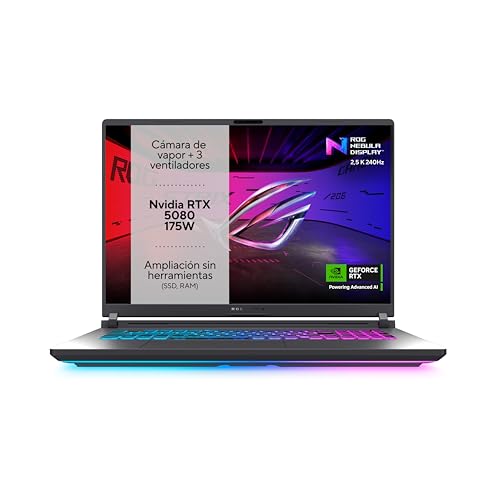 ASUS ROG Strix G18 G815LW-S9046 - Portátil Gaming de 18' WQXGA 240Hz (Core Ultra 9 275HX, 32GB RAM, 1TB SSD, NVIDIA GeForce RTX 5080 16GB, Sin...