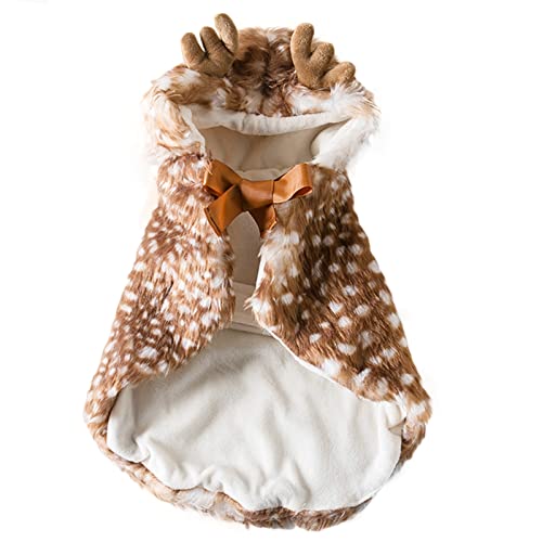SEIS Christmas Dog Elk Cloak X-mas Pet Costum...