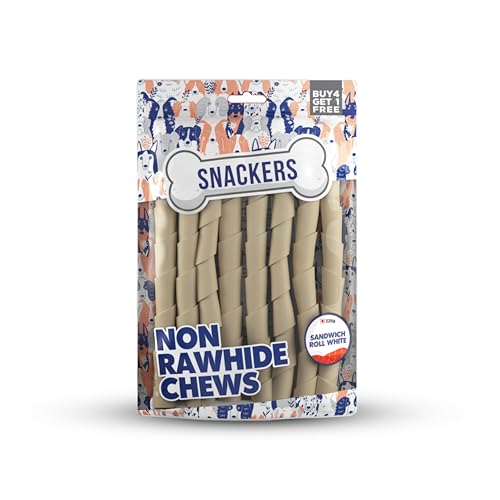 Image of Non-Rawhide Chews Sandwich Roll White for Dogs (225g, Pack of 2), Safe & Digestible Treats