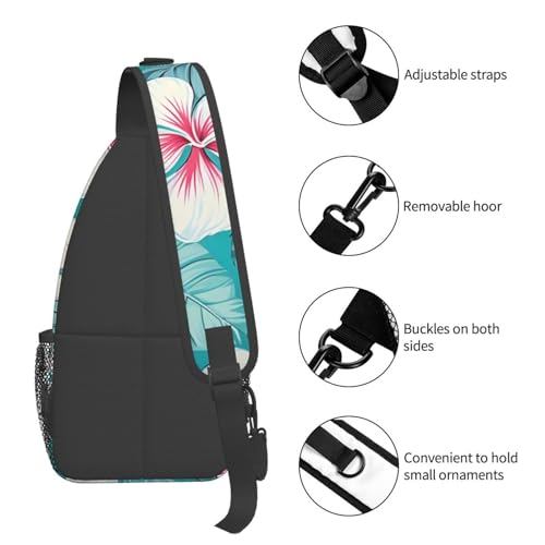 Bolso Sling unisex con diseño de flores tropicales miniatura 4