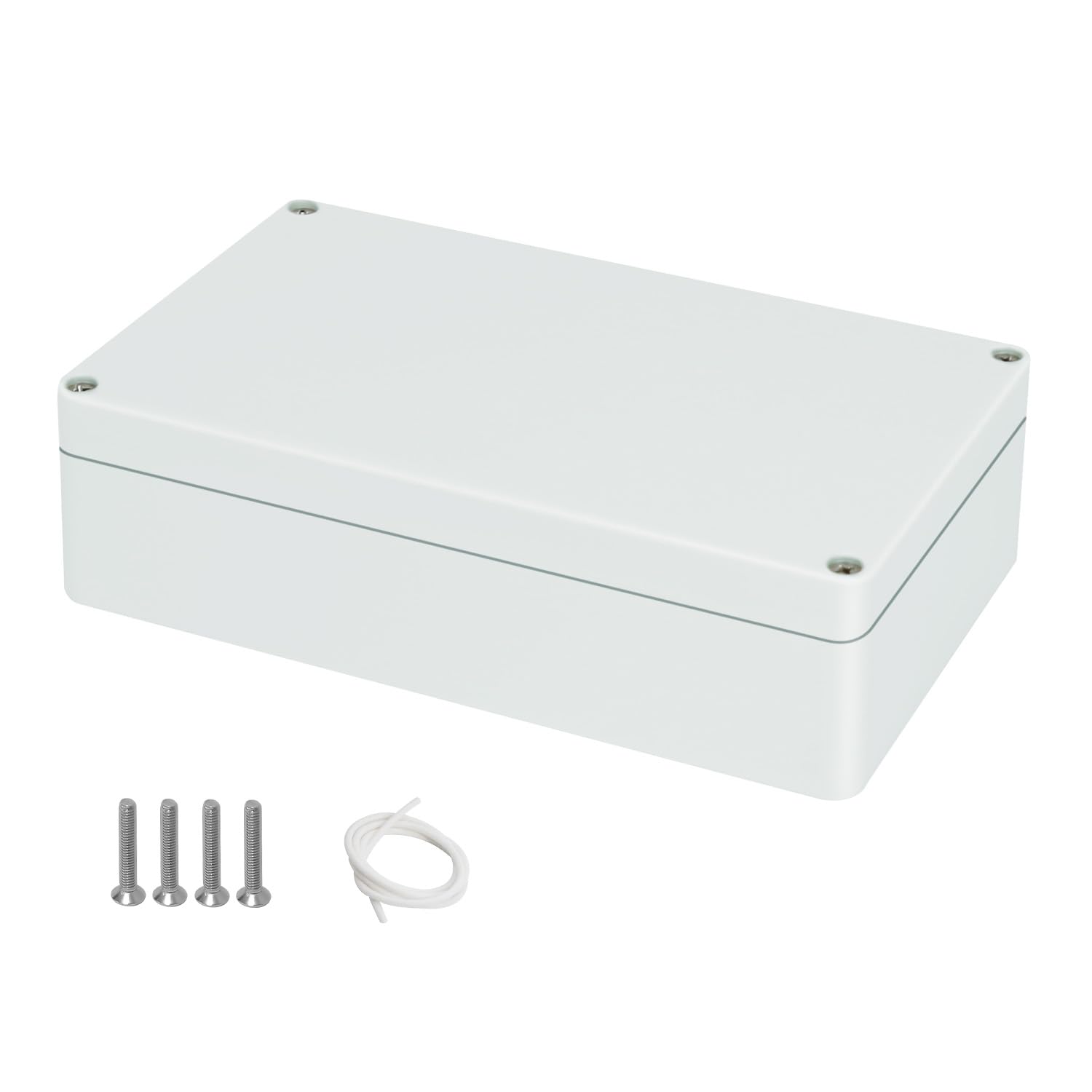 Project Box ABS Plastic Junction Box IP65 Waterproof Weatherproof Electrical Enclosoure Power Box for Electric Gray White 7.87"x 4.72"x 2.2"(200 x 120 x 56mm)