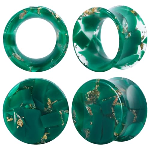 POBAISITER 4PCS Candy-colored Resin Ear Plugs and Tunnels 6mm(2g) to 16mm Ear Gauge Tunnels Set Expander Stretcher For Women Men Body Piercing Jewelry