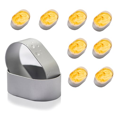 Moldes para bolachas, moldes de bolachas em aço inoxidável, mini cortadores de várias formas geométricas de coração, estrela, flor para massas, bolo, pastelaria, (oval)