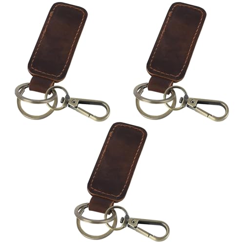 Image of Jack&Chris Genuine Leather Car Keychain, Universal Key Fob Keychain, Leather Key Chain Holder for Men and Women, JC306