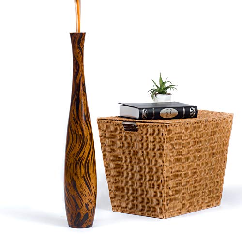 Image of Leewadee Large Floor Vase 26 inches Mango Wood for Pampas Grass, Dried Flowers
