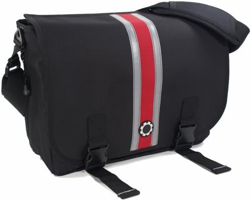 Messenger Diaper Bag Center Stripe, Chilli Pepper Red