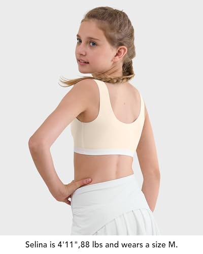 SALIA GIRL Training Bras for Girls 10-14 Soft Teen Sports Bras 14-16 with Removable Pads, Seamless Comfort Fit4