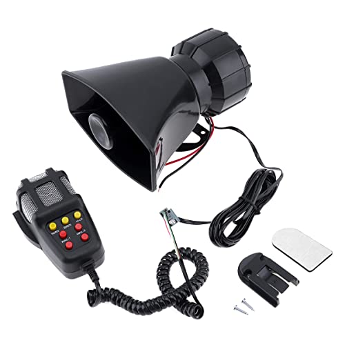 ePathChina 100W 7 Tono Sirena Sonido Coche Emergencia Sonidos Vehículo Horn Con Micrófono Sistema de Altavoces PA Amplificador de Sonido de Emergencia – Hooter/Ambulancia/sirena/Tráfico Sonido