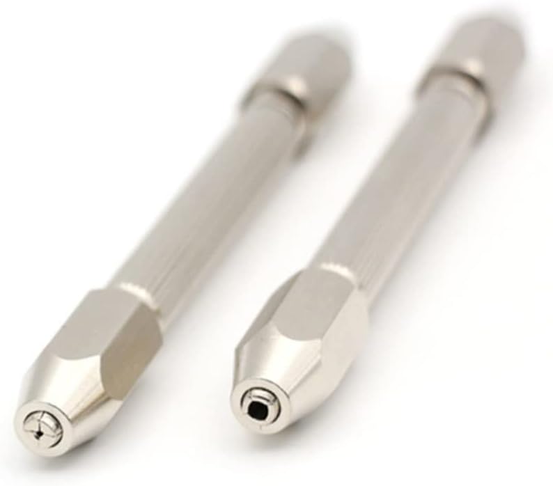 DOITOOL 2sets Pin Vise Wire Tool Mini Hand Drill Model Hand Drill Hexagonal Double Ended for Watch Repair Micro Tools 2pcs*2